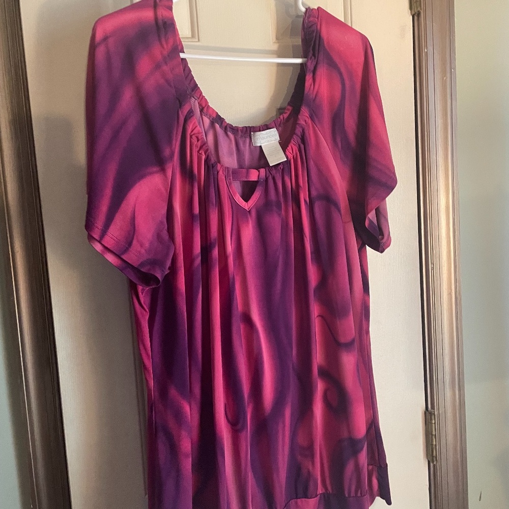 Hot pink/purple swirl blouse